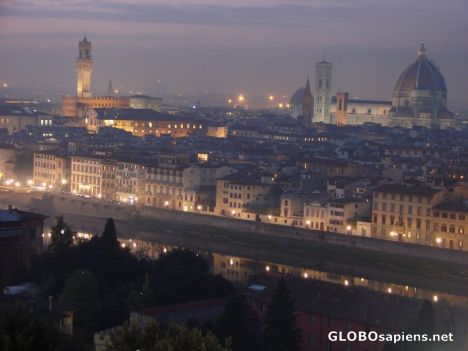 Postcard Florence at night