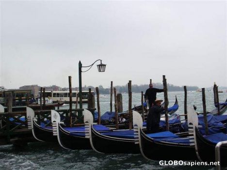 Postcard Gondolas waiting for a ride.