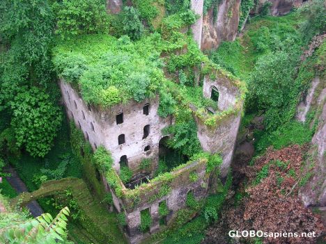 Postcard Overgrown Bulding in Ravine