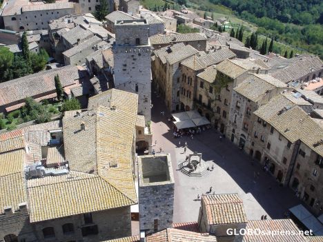 Postcard Market Place in San Gimignano