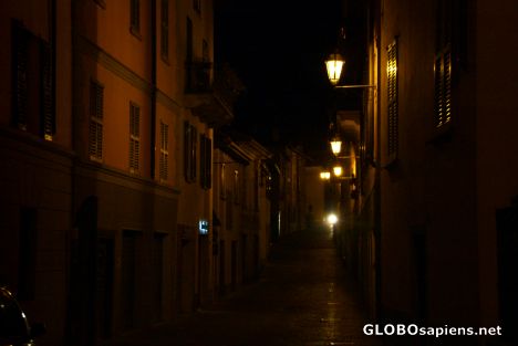 Postcard Varenna - main road at night