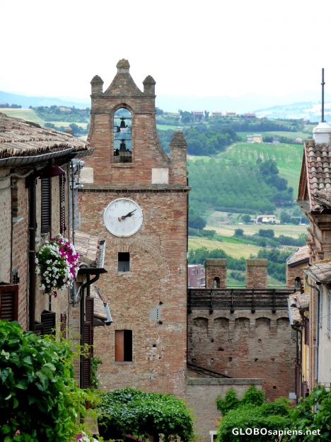 Postcard A little town on a hill