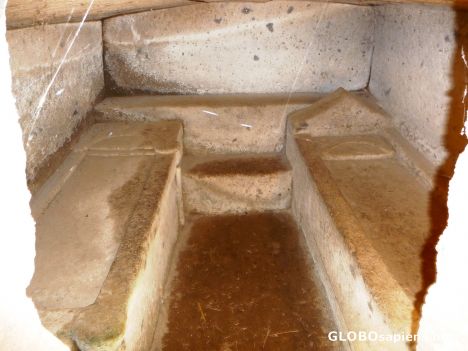 Postcard Inside a burial chamber