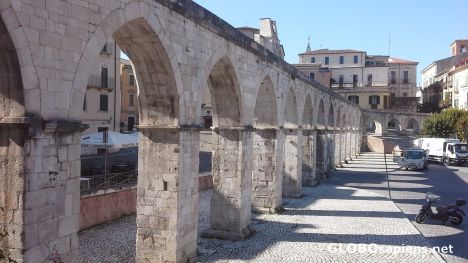 Postcard Roman aqueduct in Sulmona