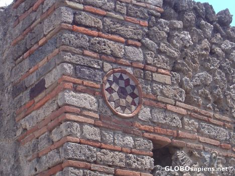 Postcard Ornate Brickwork at Pompeii