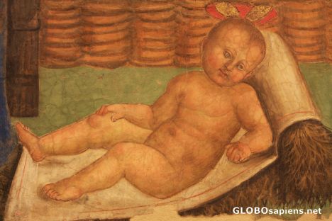 Postcard fresco in Trinci Palace, Foligno