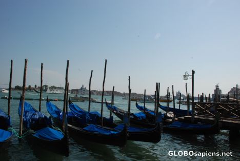 Postcard pretty blue gondola