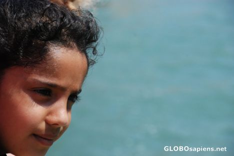 Postcard indian girl in venice