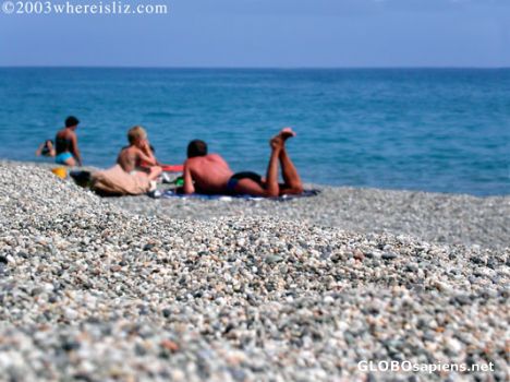 Postcard On the Beach at Finale Ligure, Italy