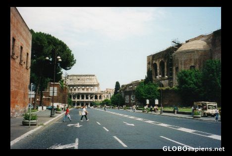 Postcard Approaching the Colosseum