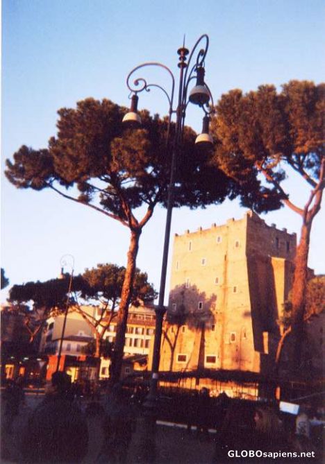 Postcard Roma in the evening night
