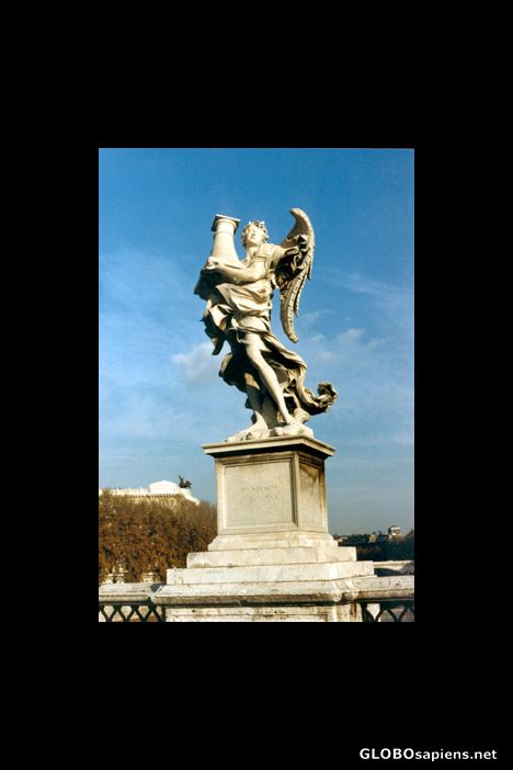 Postcard Ponte Sant 'Angelo Statue