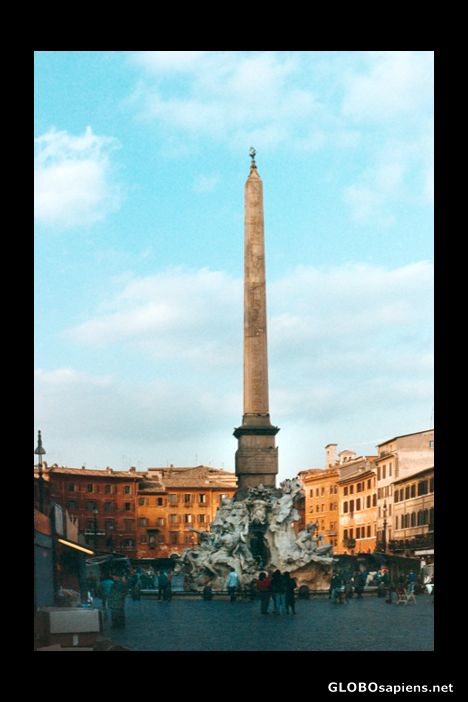 Postcard Fountain of Four Rivers - Piazza Navona