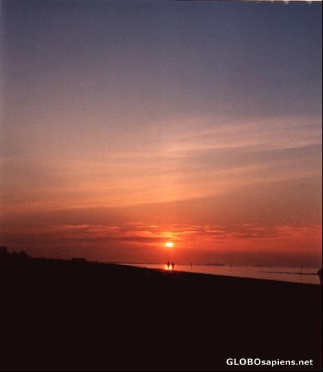 Postcard Sunrise Lignano Italy