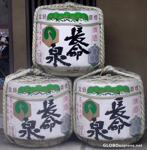Postcard Sake Barrels