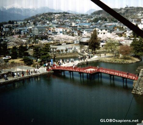 Postcard The view of the from the top floor of Matsumotojo
