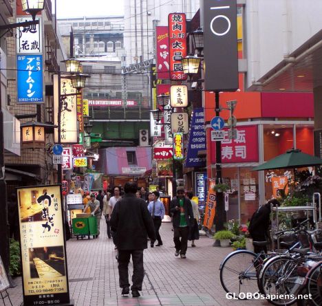 Postcard Ueno street scene