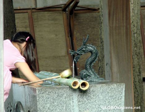 Postcard dragon fountain
