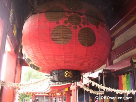 Postcard Lantern hanging at a shrine