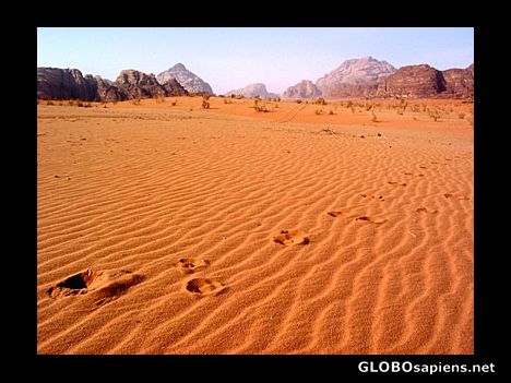 Postcard Footprints in the sand