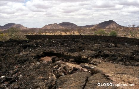 Postcard Shetani lava flow and Chaimu Crater