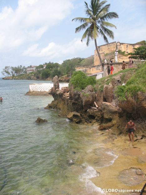 Postcard View of Fort Jesus and the Indian Ocean