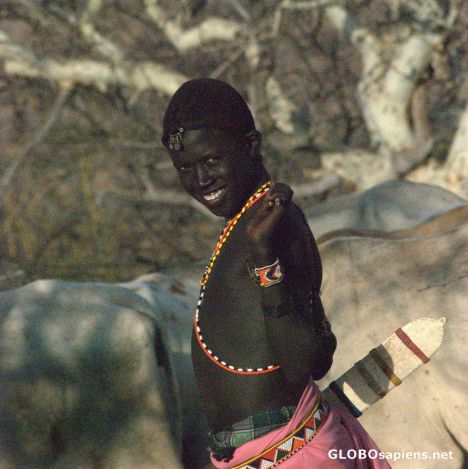 Postcard Young Samburu warier