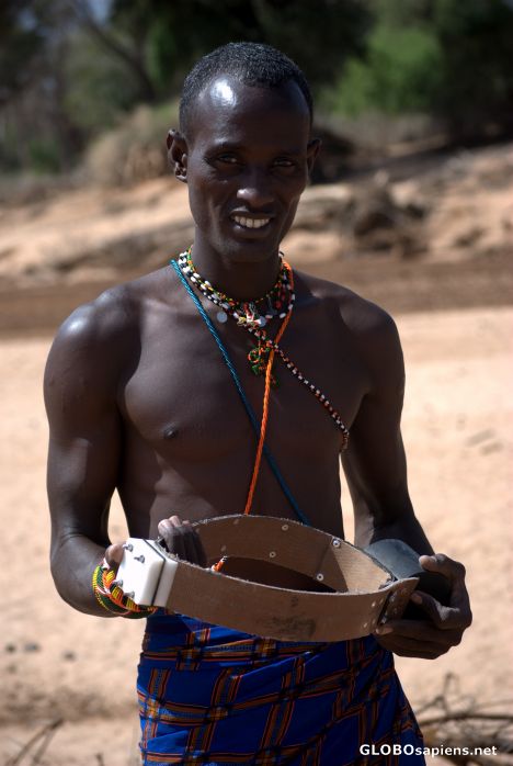 Postcard samburu young man