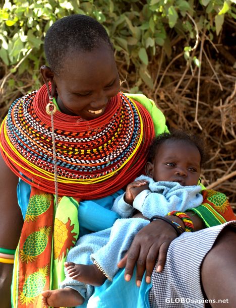 Postcard mother and baby