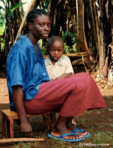 Postcard Mother and child