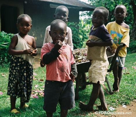 Postcard Kids in the village