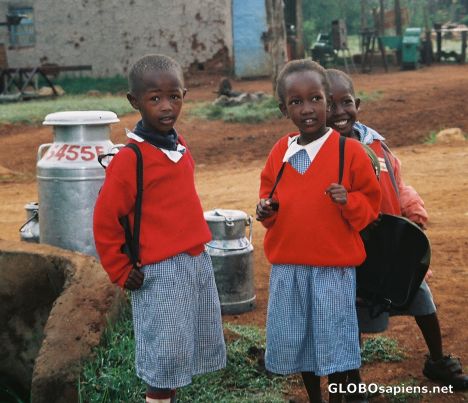 Postcard Going to school