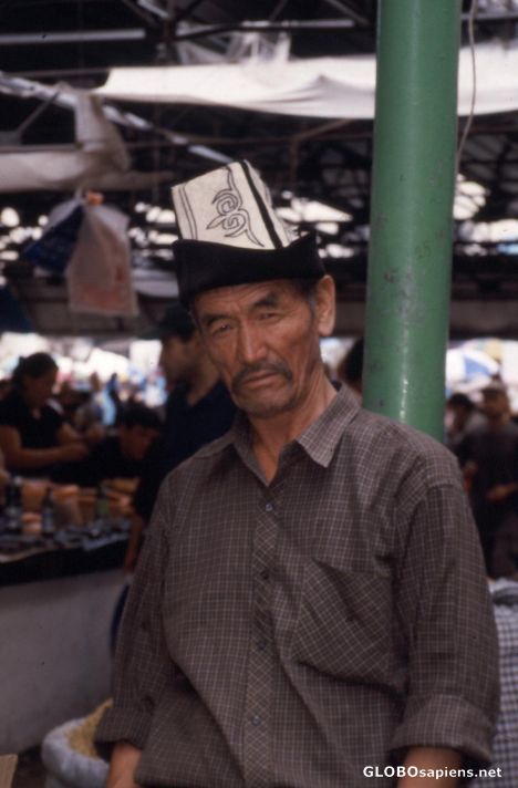 Postcard Bishkek, Osh Market,  Kyrgyzstan, A Man