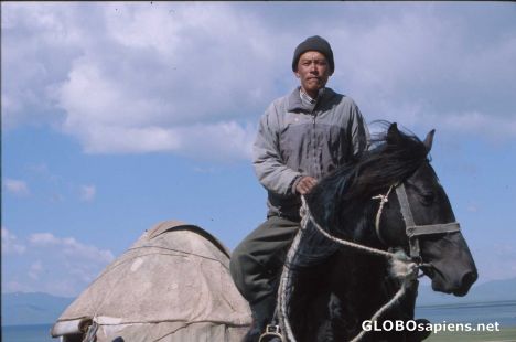 Postcard A man on his horse
