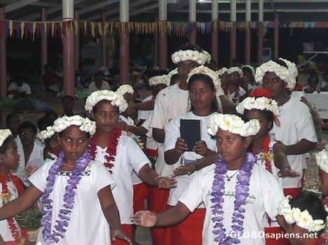 Postcard Christmas mass on Christmas Island