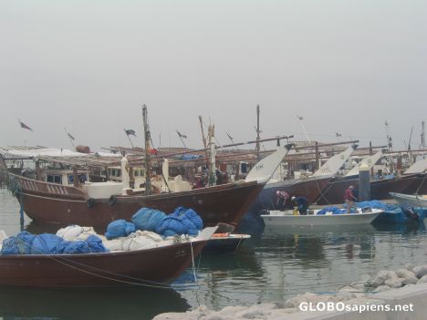 Postcard Dhow harbour Kuwait city