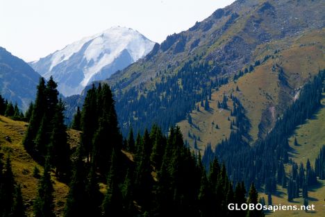 Postcard Big Almaty Lake - another white cap
