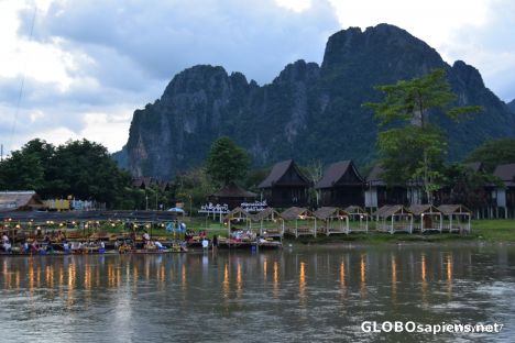 Postcard Late evening on the Nam Song.