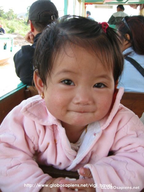 Postcard Laos baby girl 10-month-old