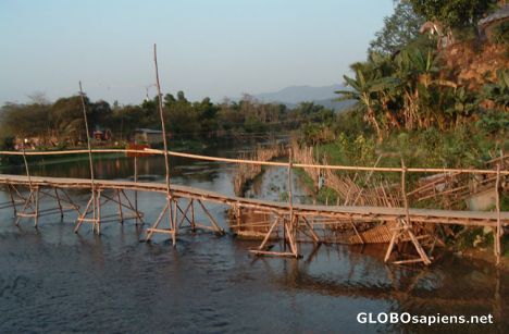 Postcard One of the many bamboo footbridges around VV