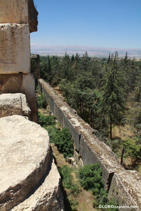 Postcard Baalbek outer wall