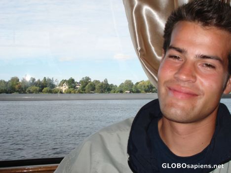 Postcard Me on ship daugava river