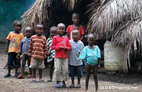 Postcard Kids in the village