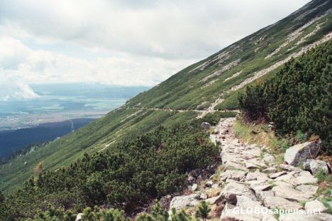 Postcard The path, the mountian and its foot