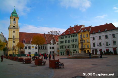 Postcard Bratislava (SK) - Hlavne Nameste in the morning