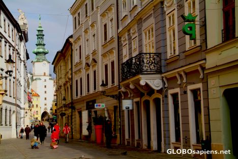 Postcard Bratislava (SK) - Venturska St & Michalska Gate