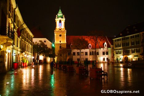 Postcard Bratislava (SK) - Old Townhall in the rain