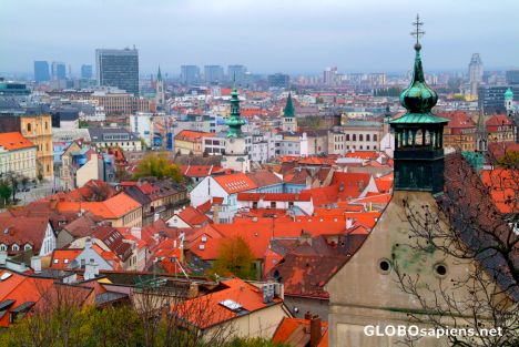 Postcard Bratislava (SK) - Old Town seen from castle hill