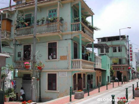 Postcard macanese street scene