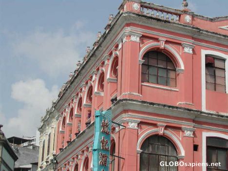 Postcard Pink building at Senado Square